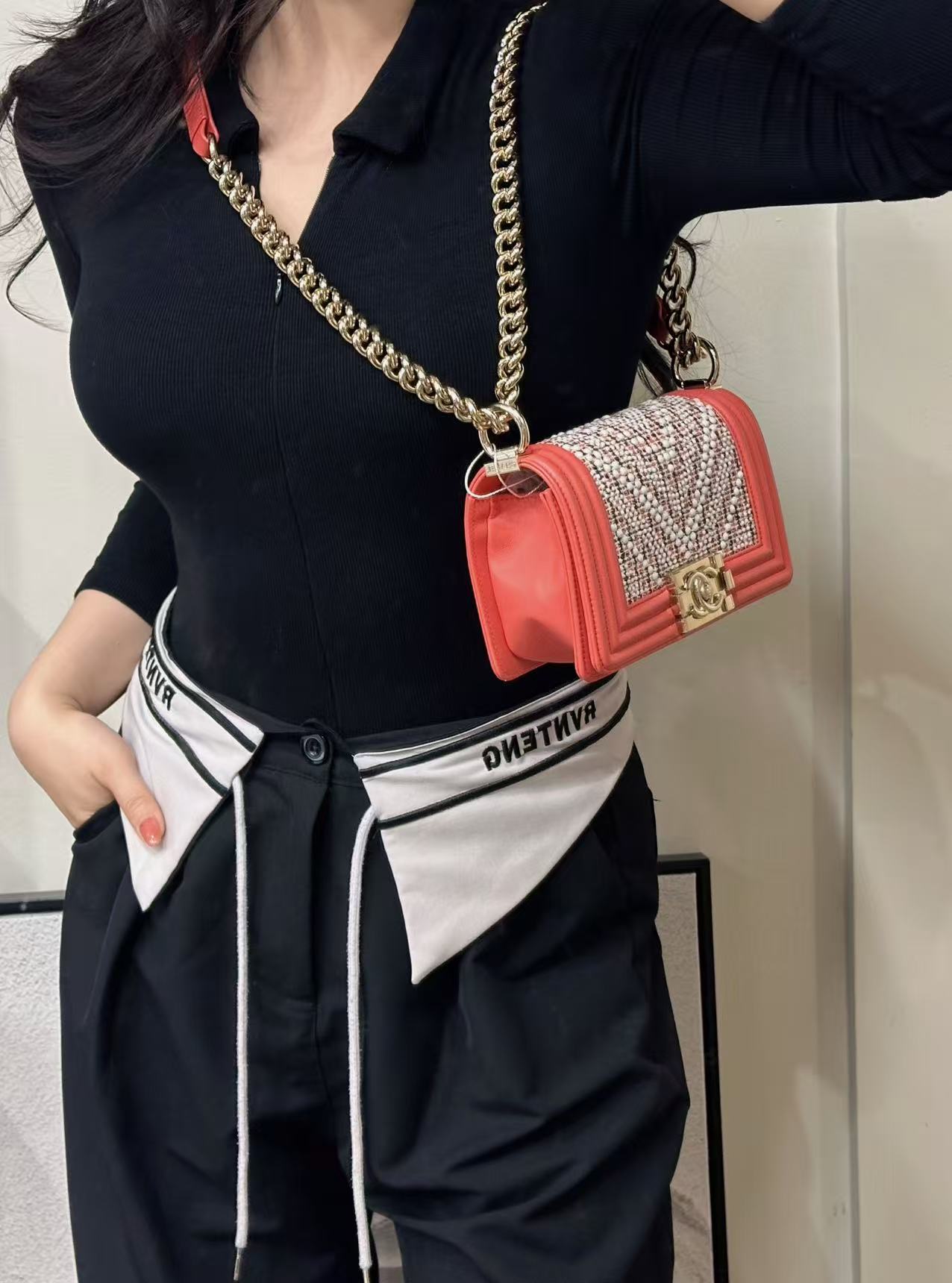 Chanel Tweed Le Boy Bag [Pre-Owned]