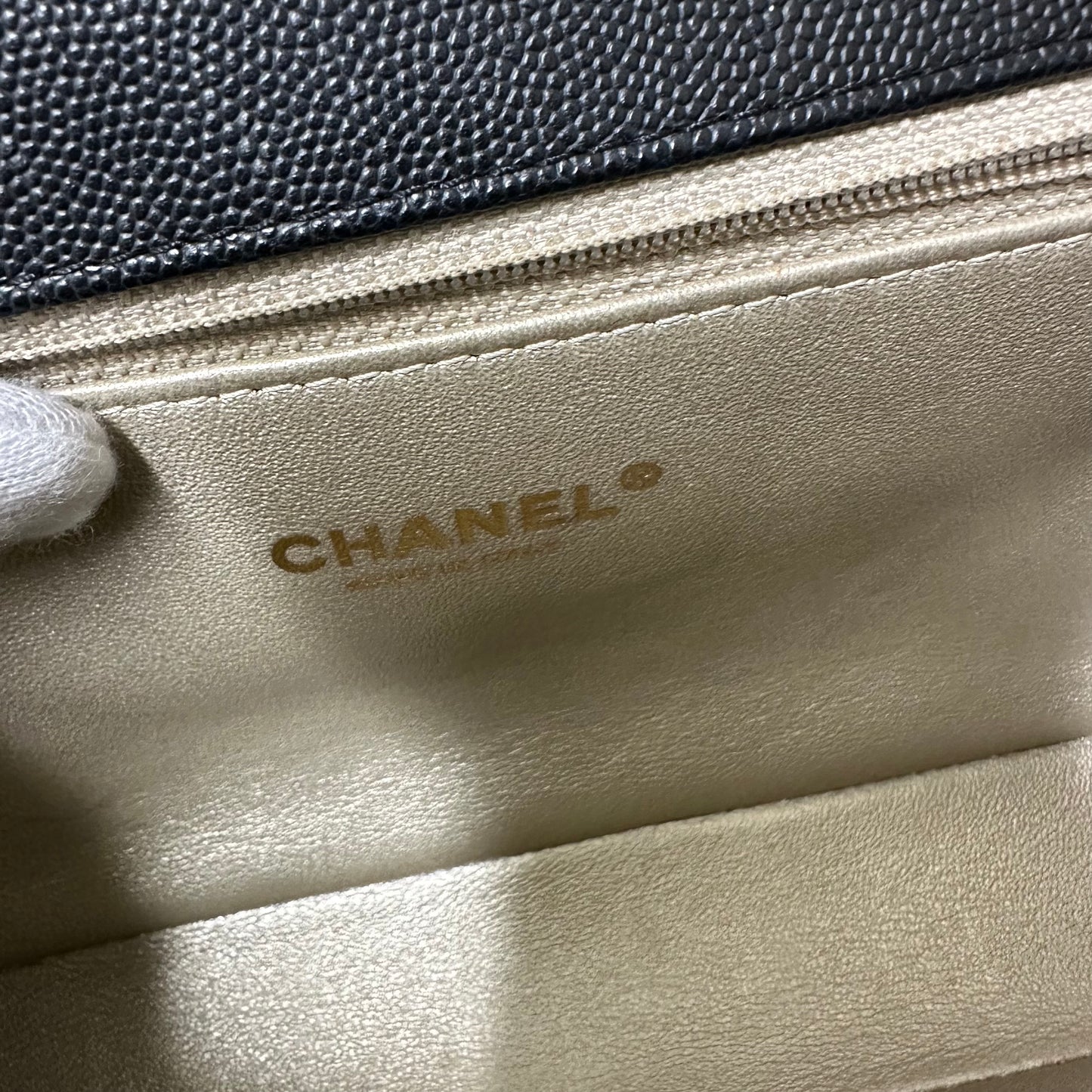 Chanel Black and Gold Flap Bag [pre-owned]