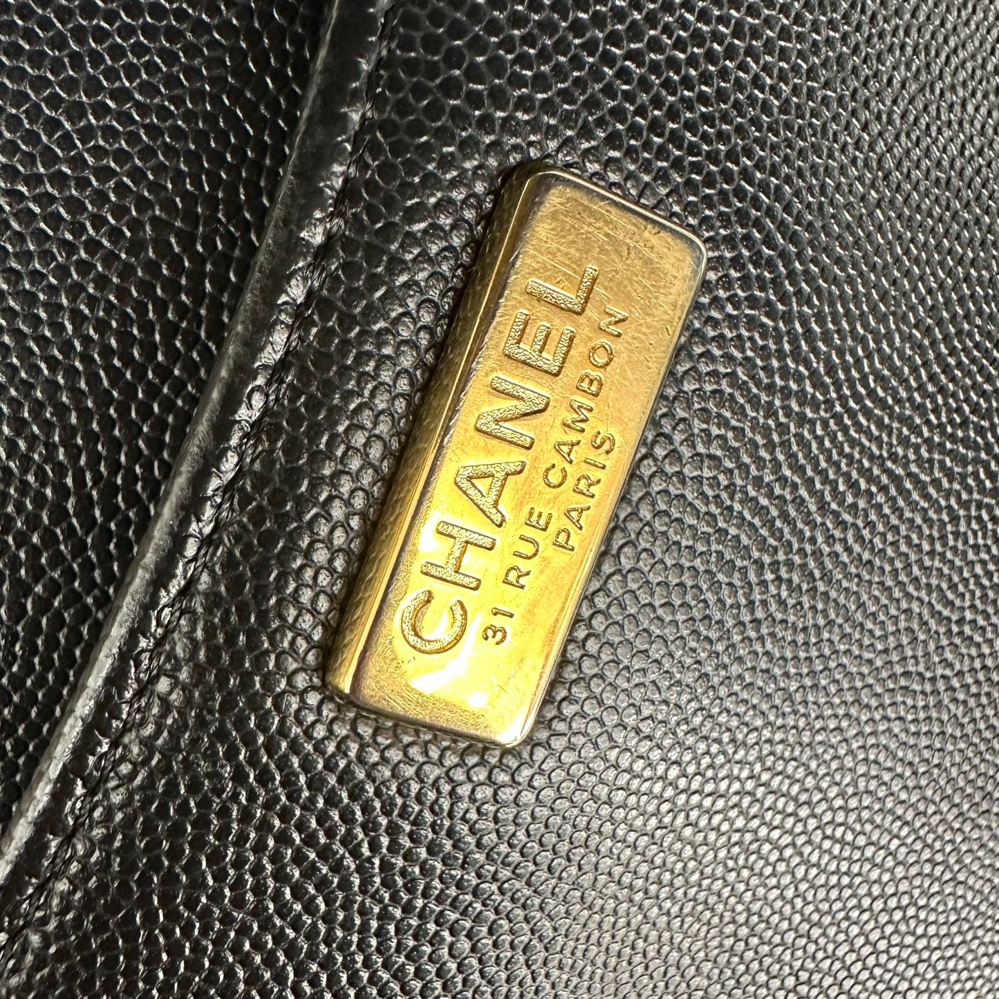 Chanel Black and Gold Flap Bag [pre-owned]