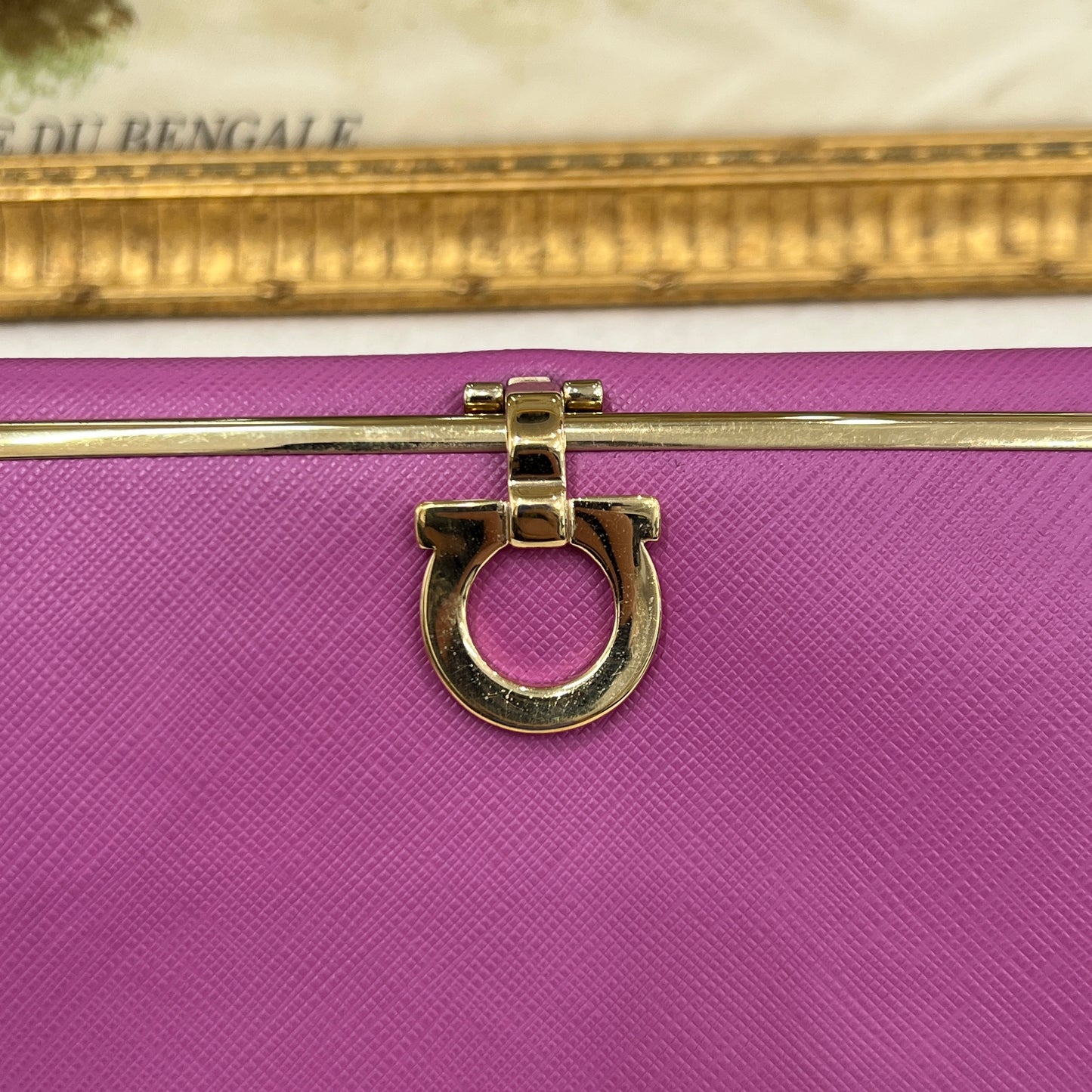 Ferragamo Pink Gancini Long Wallet [Pre-Owned]