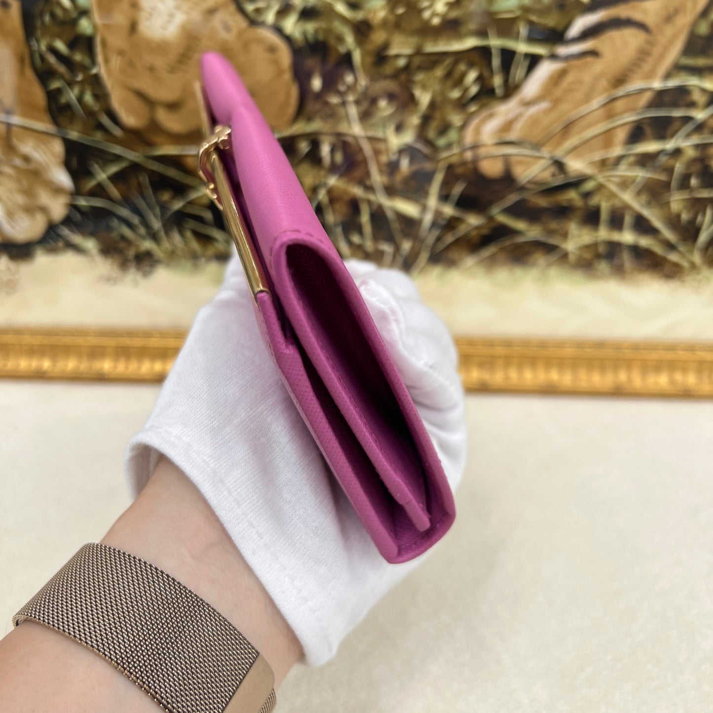 Ferragamo Pink Gancini Long Wallet [Pre-Owned]