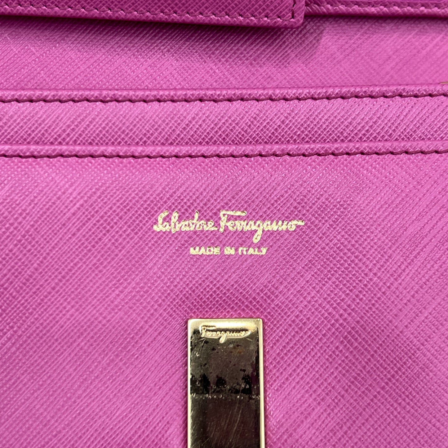 Ferragamo Pink Gancini Long Wallet [Pre-Owned]