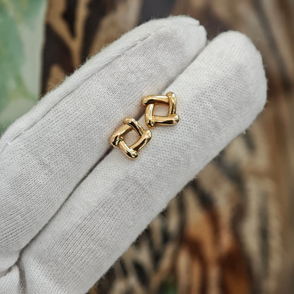 18K Yellow Gold Stud Earrings [Brand New]