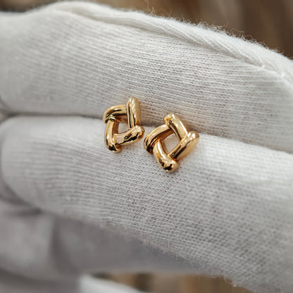18K Yellow Gold Stud Earrings [Brand New]