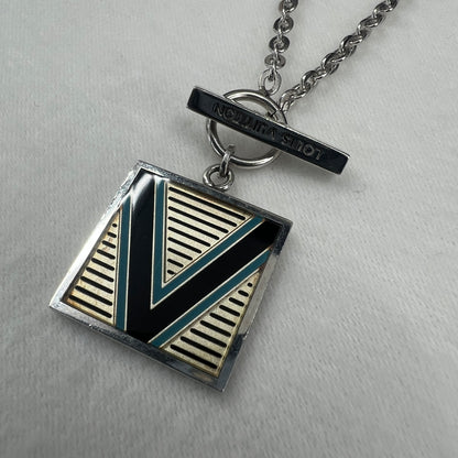 LV Silver VLogo Necklace [Pre-Owned]