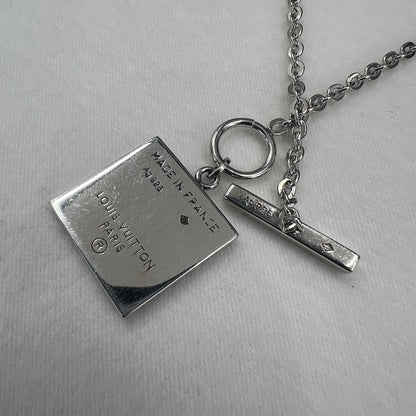 LV Silver VLogo Necklace [Pre-Owned]