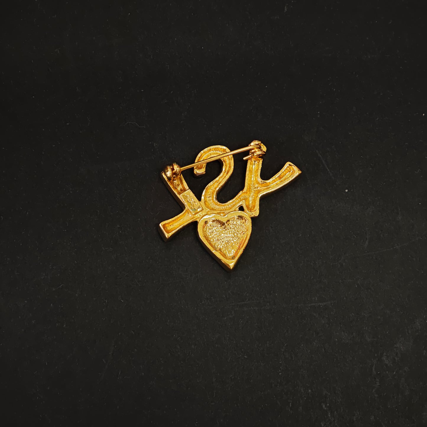 YSL Logo Heart Brooch [pre-owned]