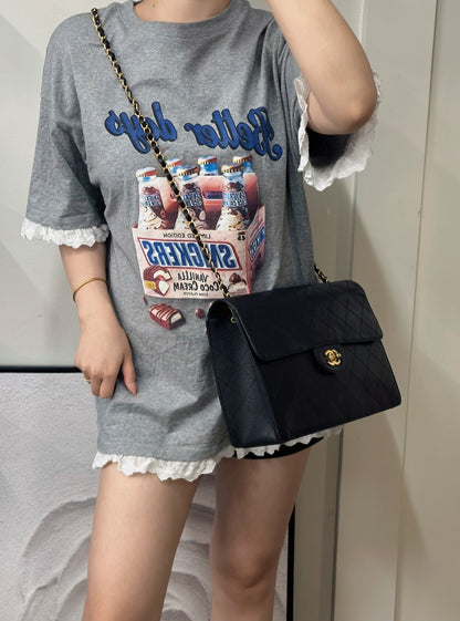 香奈儿鱼子酱皮革链条包（二手）