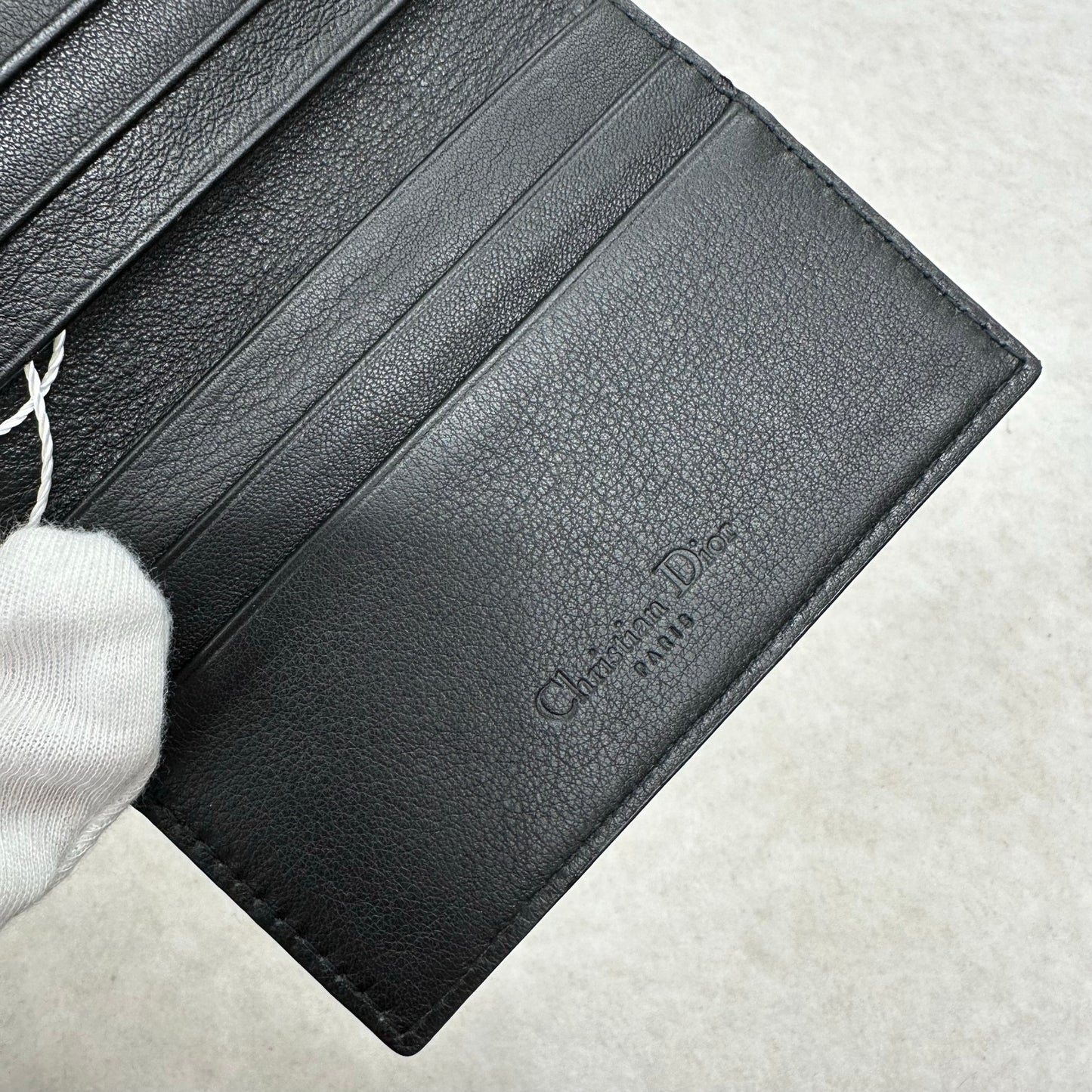 Dior Black Patent Leather Tri-Fold Card Holder [Pre-Owned]