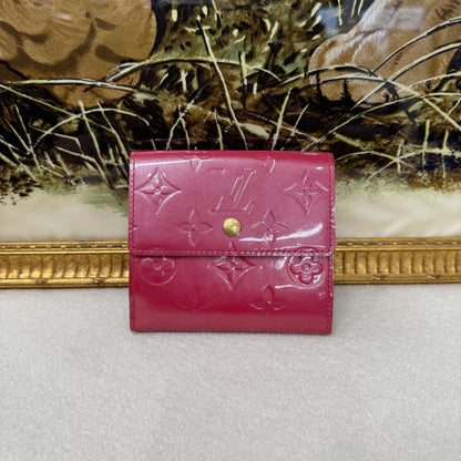 Louis Vuitton Pink Patent Leather Folded Wallet Card Holder [Pre-Owned]