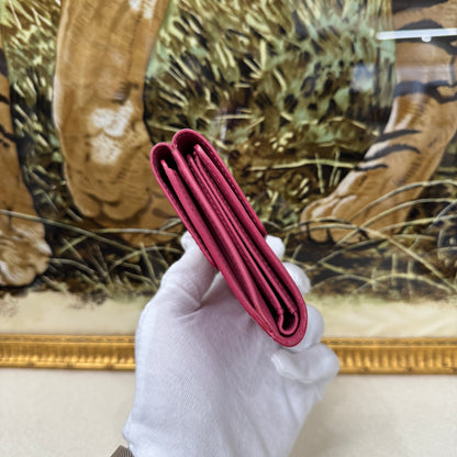 Louis Vuitton Pink Patent Leather Folded Wallet Card Holder [Pre-Owned]