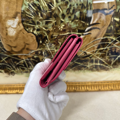 Louis Vuitton Pink Patent Leather Folded Wallet Card Holder [Pre-Owned]