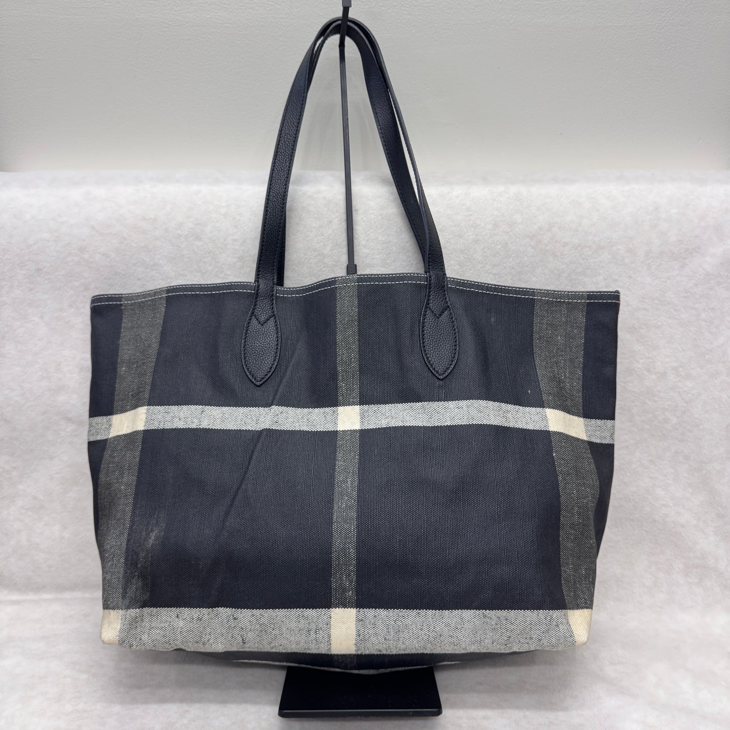 Burberry帆布格纹双面托特包 [二手]