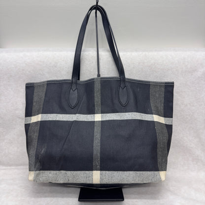 Burberry帆布格纹双面托特包 [二手]