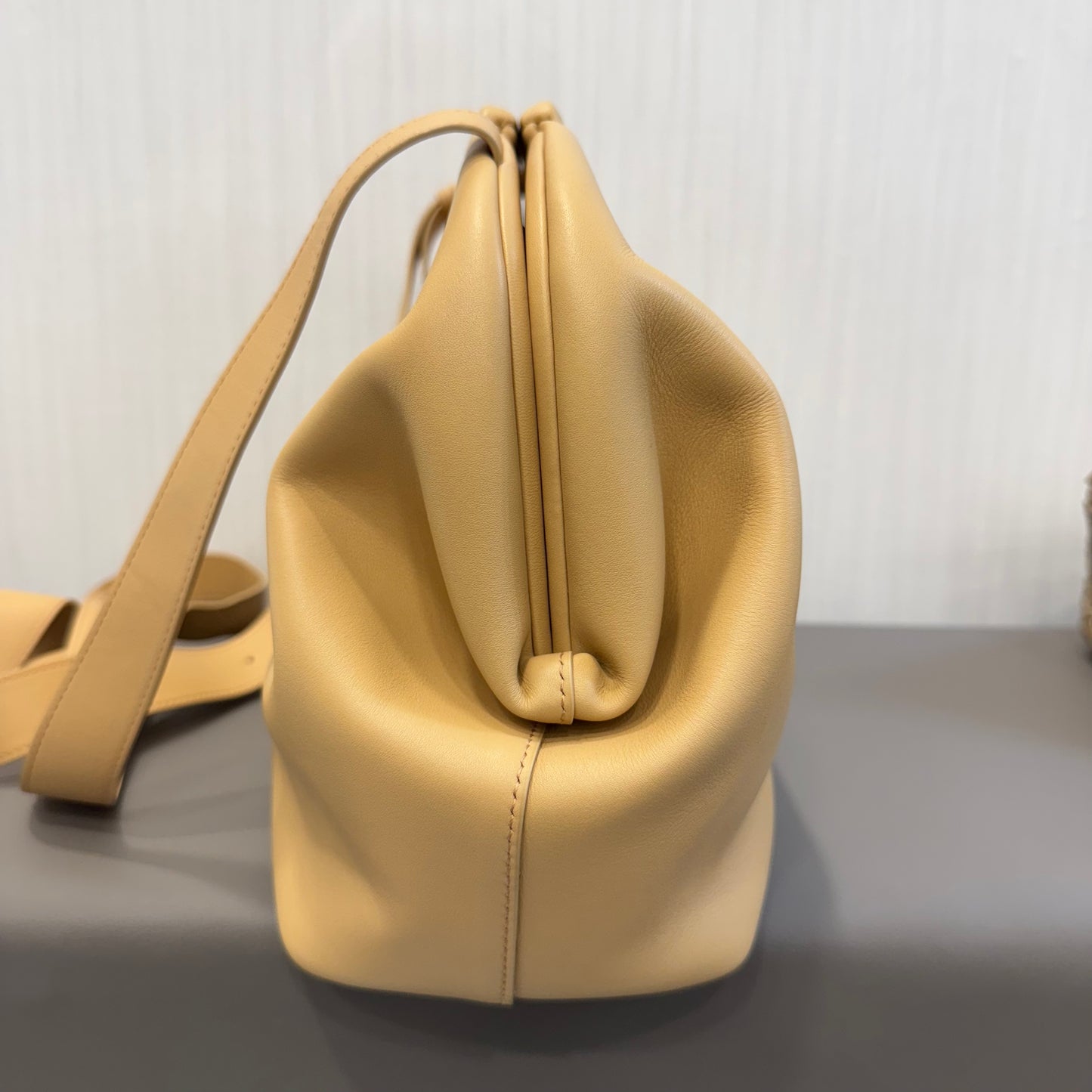 Bottega Veneta Point Latte Crossbody Bag [Pre-Owned]