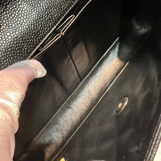 CHANEL Black Caviar Leather Baguette Bag [pre-owned]