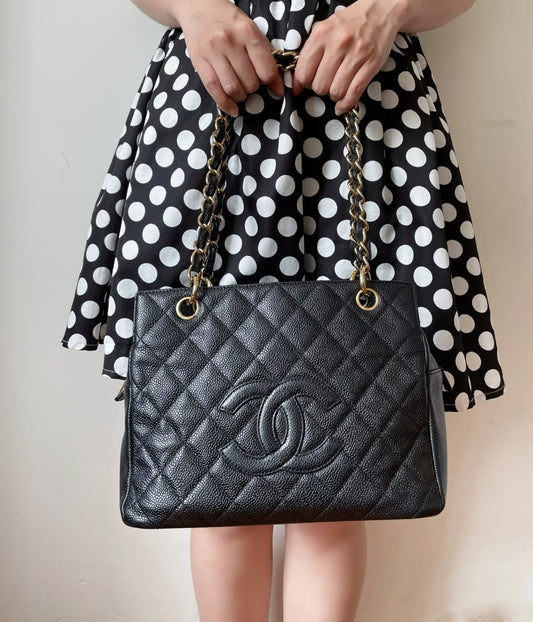 CHANEL Black and Gold PPT Bag [Used]