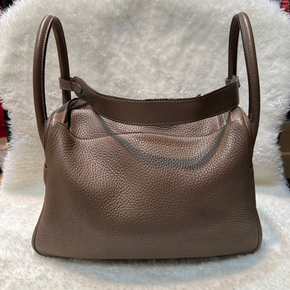 Hermès Elephant Gray Silver Hardware Lindy 30 [Pre-Owned]