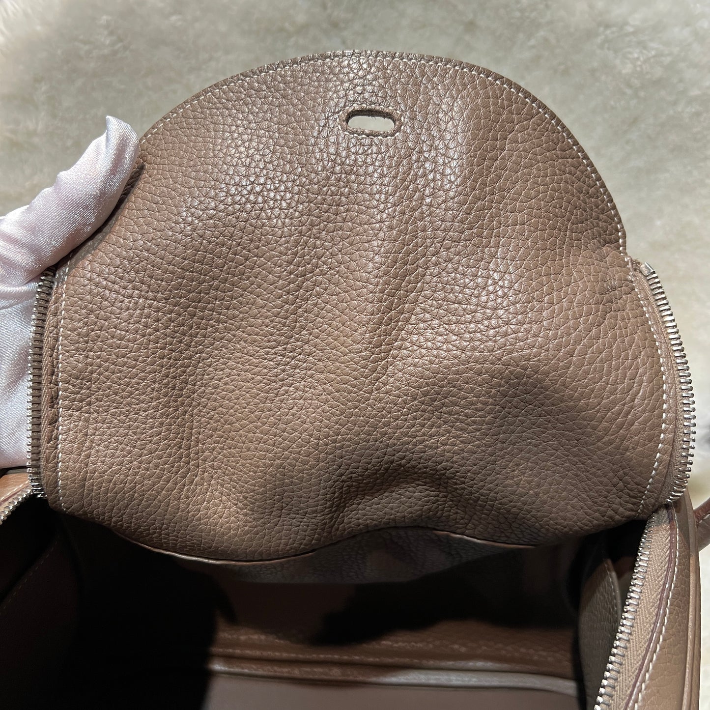 Hermès Elephant Gray Silver Hardware Lindy 30 [Pre-Owned]