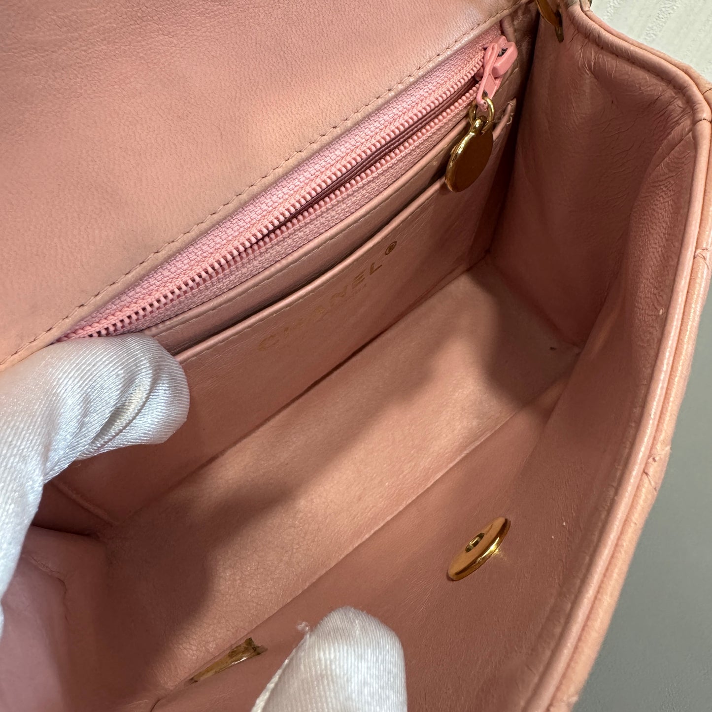 Chanel Cherry Blossom Pink Mini Square Flap Bag [Pre-Owned]