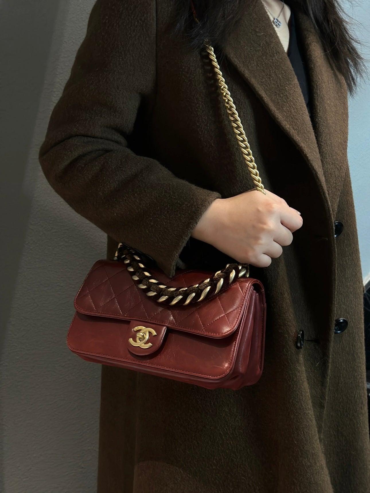 CHANEL アコーディオンレザーバッグ【中古】