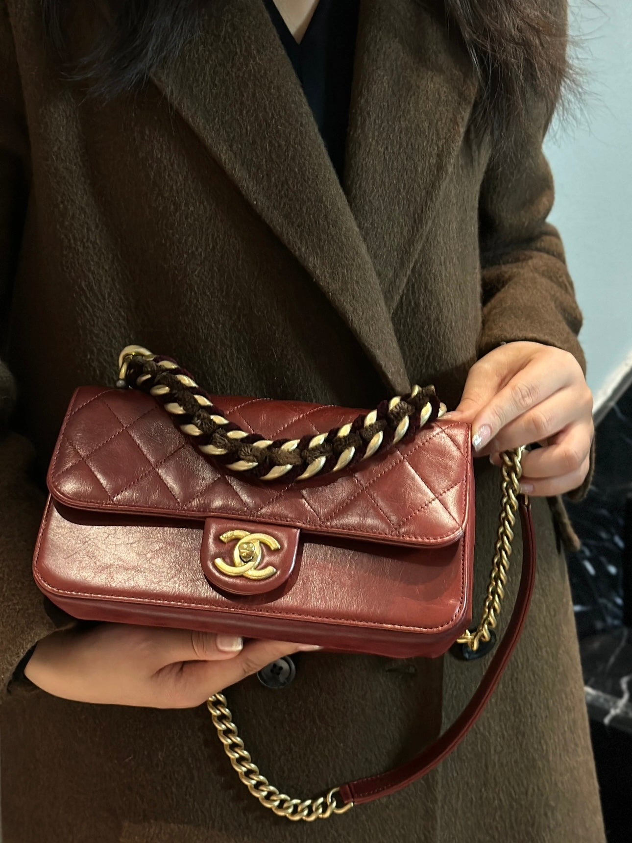 CHANEL アコーディオンレザーバッグ【中古】