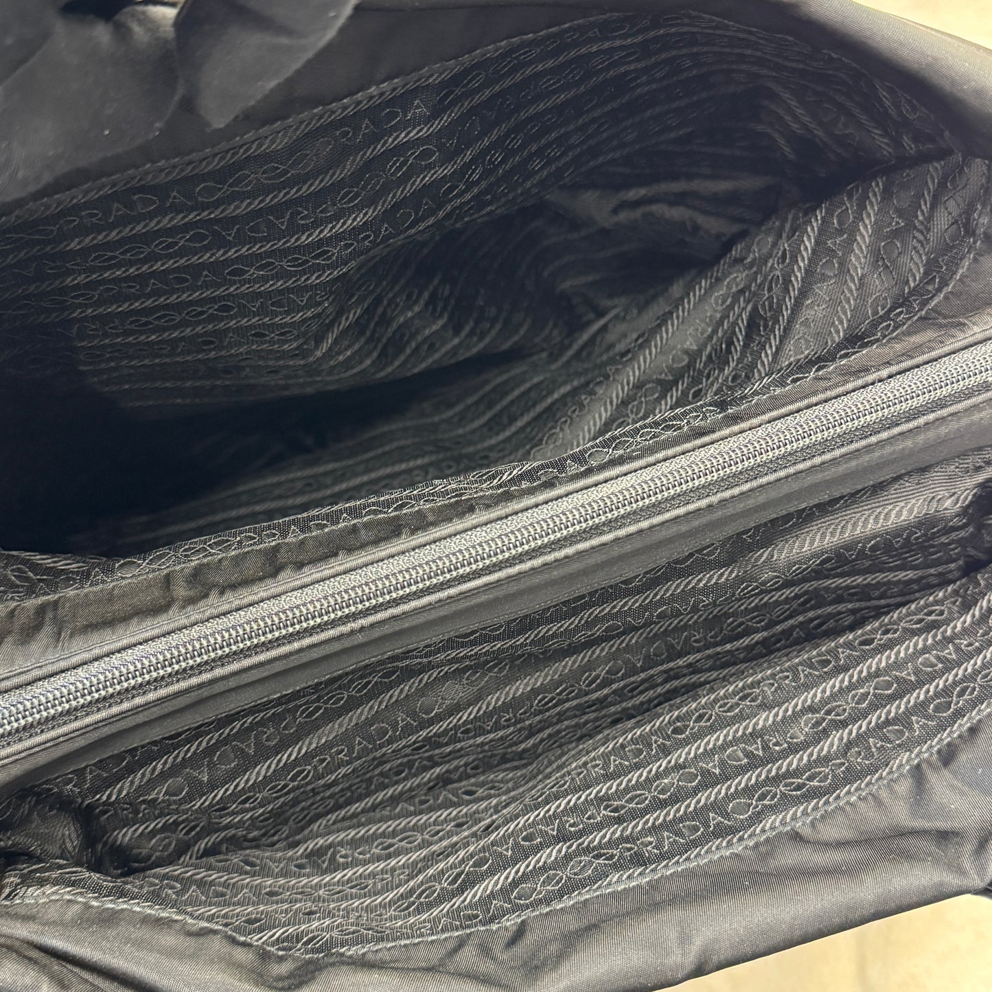 Prada Black & Gold Snake Handle Nylon Tote Bag [Pre-Owned]