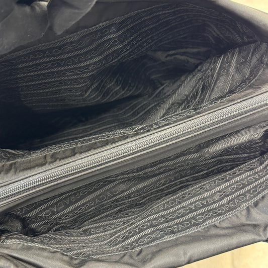 Prada Black & Gold Snake Handle Nylon Tote Bag [Pre-Owned]