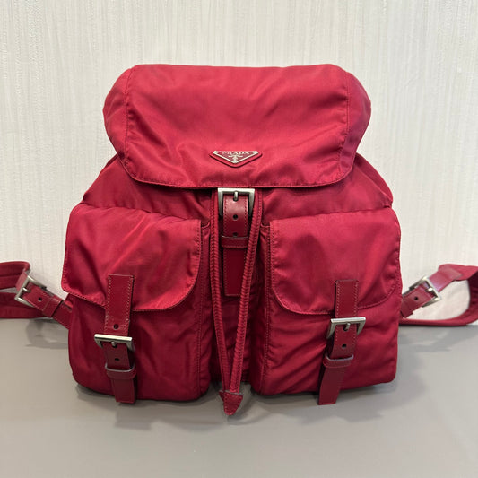 PRADA Red Nylon Backpack [Pre-Owned]