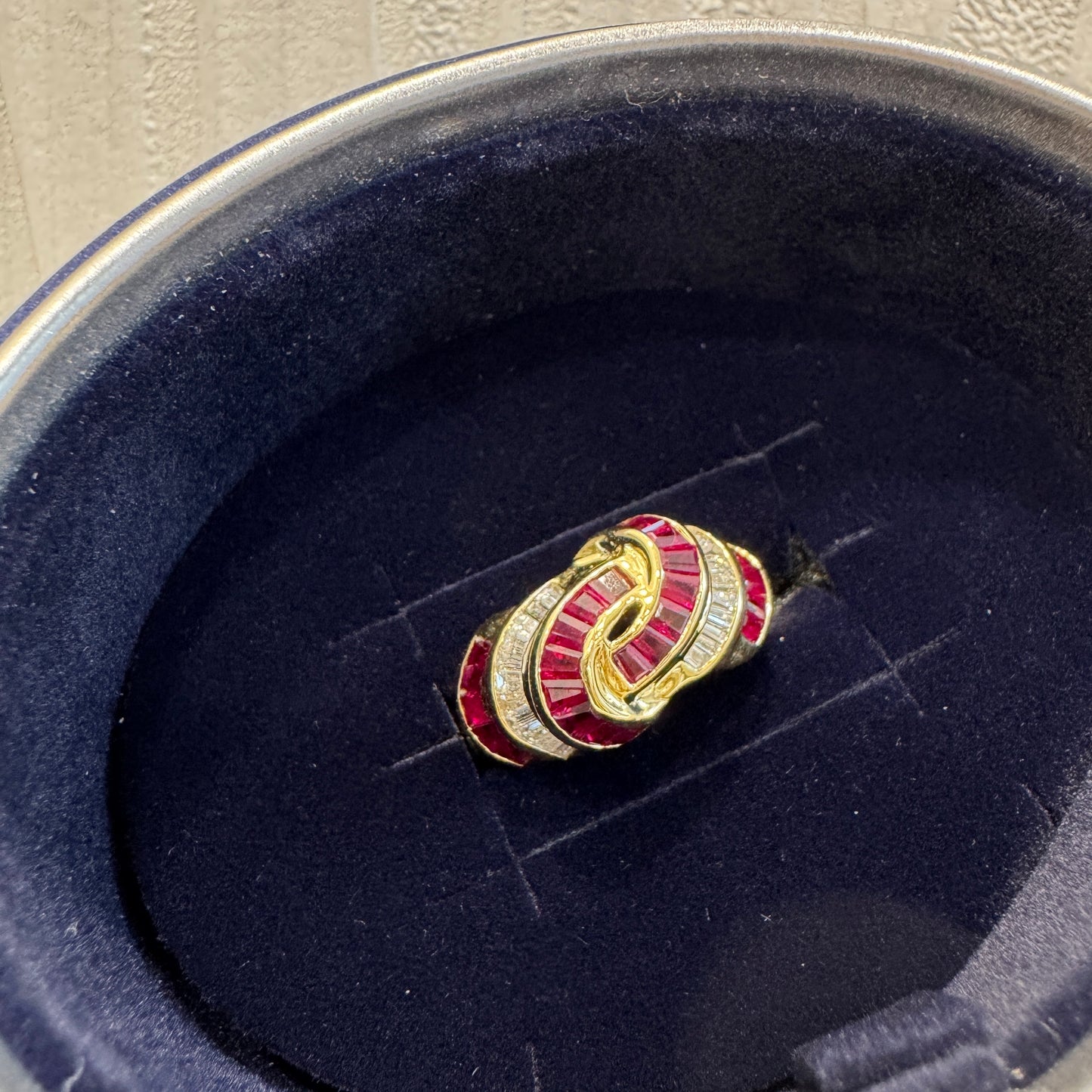 18K Yellow Gold Ruby and Diamond Ring [Pre-Owned]