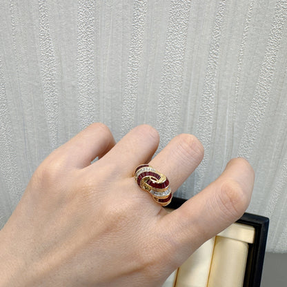 18K Yellow Gold Ruby and Diamond Ring [Pre-Owned]