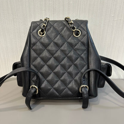 CHANEL Caviar Leather Black & Gold Duma Backpack [Pre-Owned]