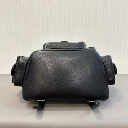 CHANEL Caviar Leather Black & Gold Duma Backpack [Pre-Owned]
