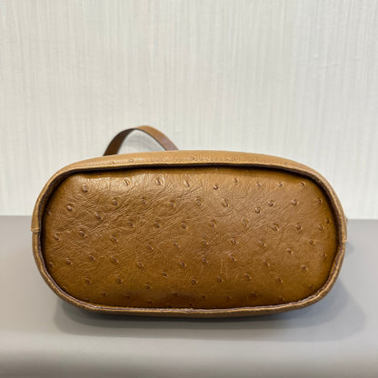 BALLY Caramel Ostrich Leather Shoulder Bag [Pre-Owned]