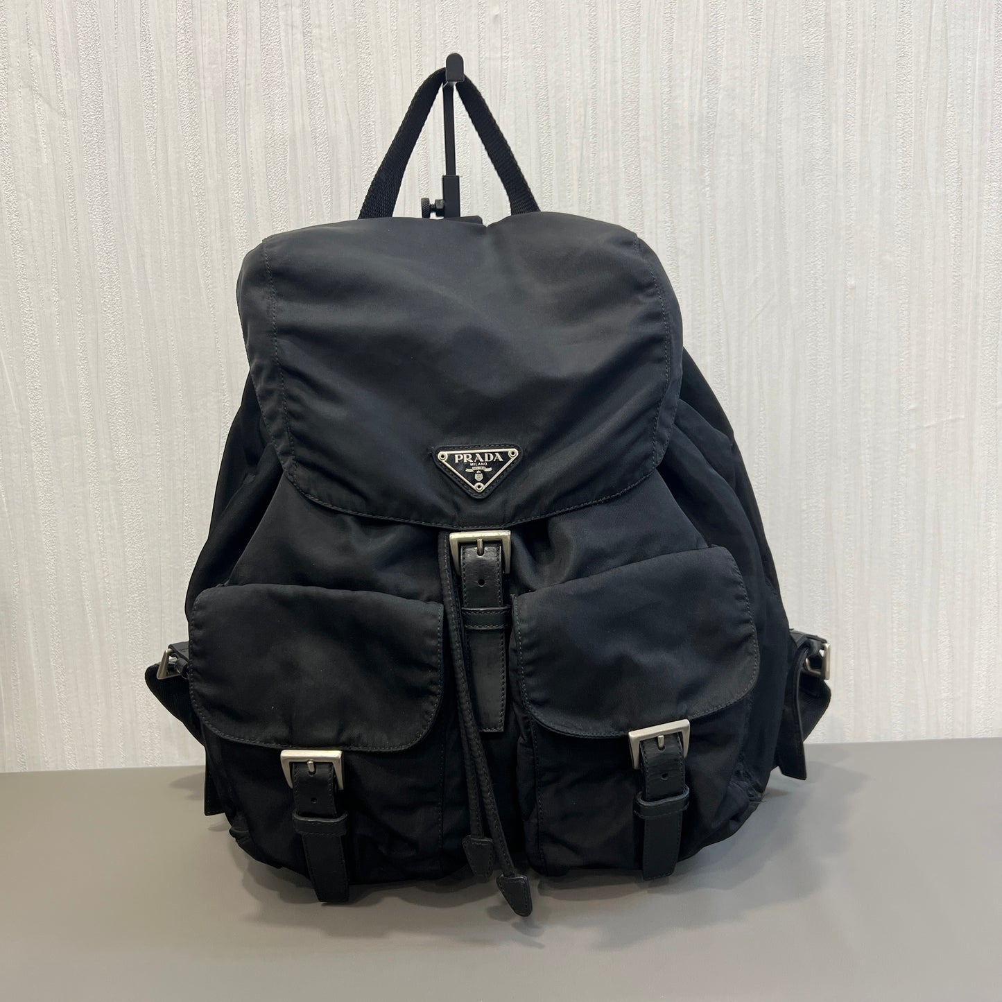 プラダ ブラックナイロン ブラックパック【中古】