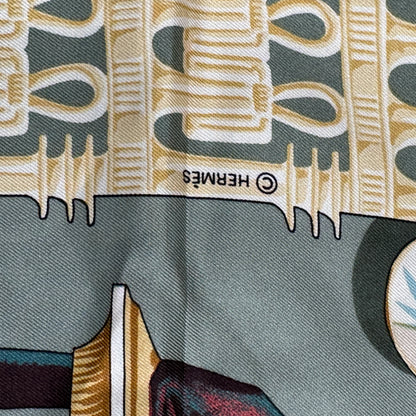 エルメス 90年代「ツタンカーメン」シルクスカーフ【中古】