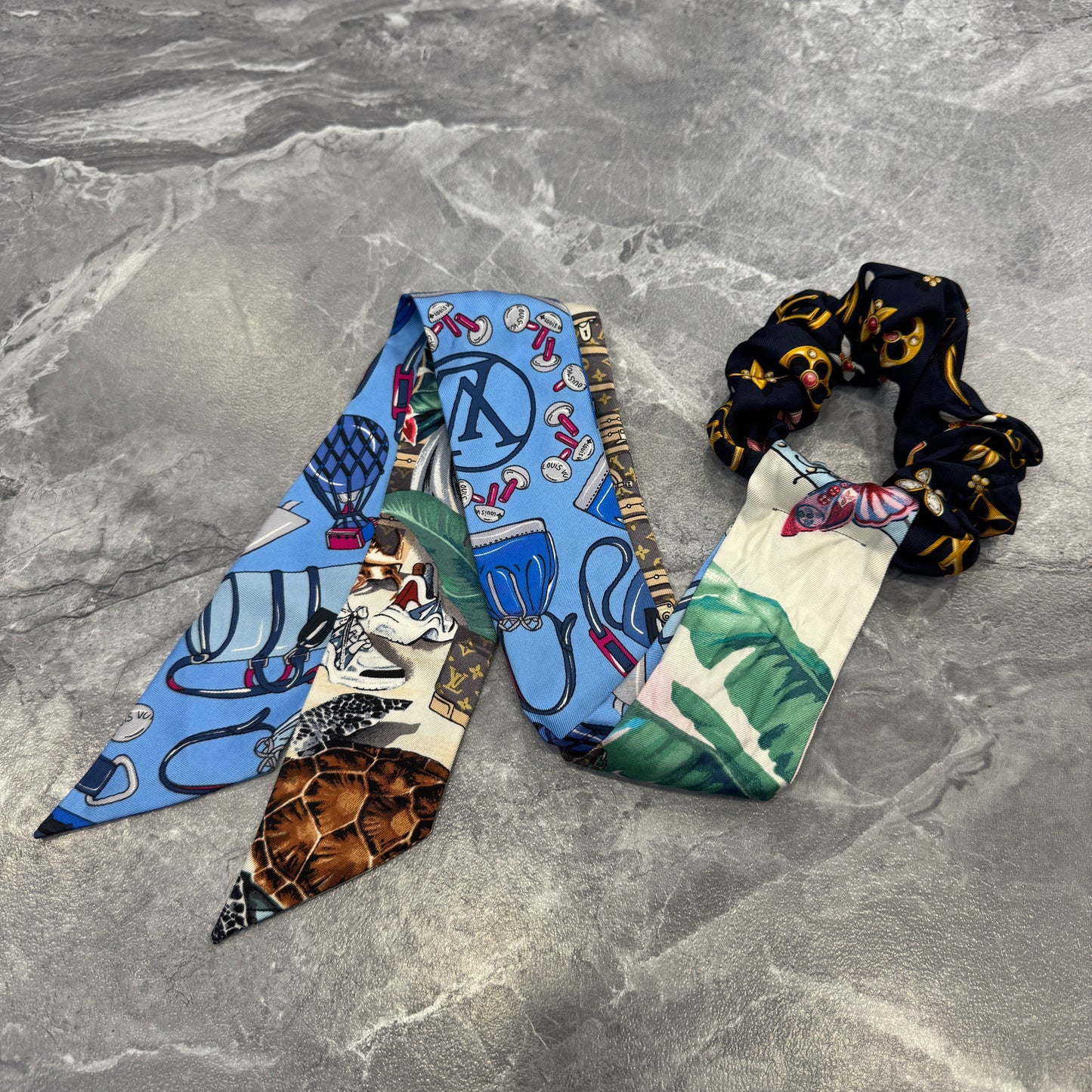 LOUIS VUITTON Hair Scrunchie & Headband [Pre-Owned]