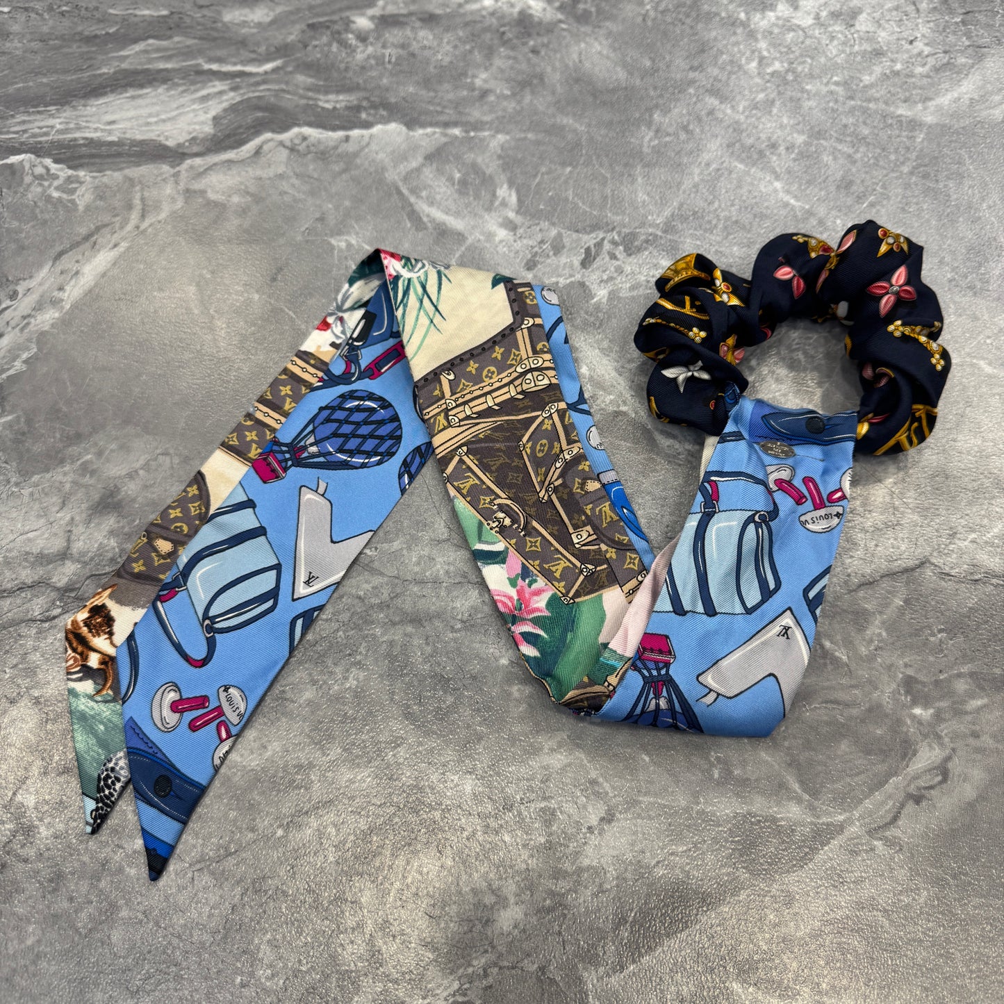 LOUIS VUITTON Hair Scrunchie & Headband [Pre-Owned]