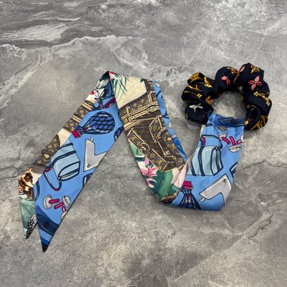 LOUIS VUITTON Hair Scrunchie & Headband [Pre-Owned]