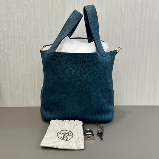 Hermès Picotin 18 in Cypress Green with Silver Hardware [Used]