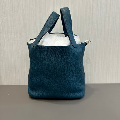 Hermès Picotin 18 in Cypress Green with Silver Hardware [Used]
