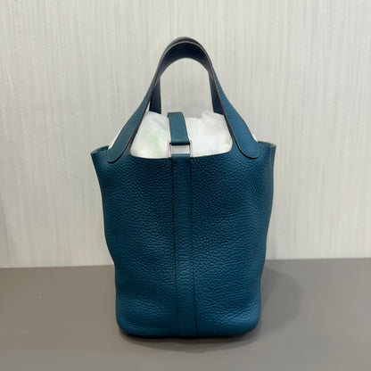 Hermès Picotin 18 in Cypress Green with Silver Hardware [Used]