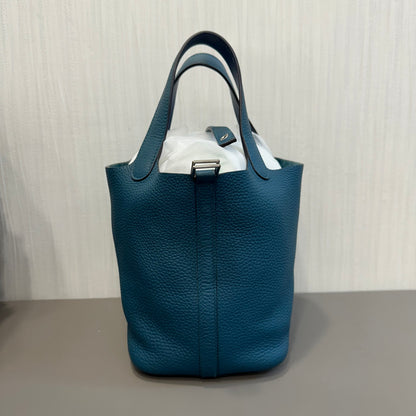 Hermès Picotin 18 in Cypress Green with Silver Hardware [Used]