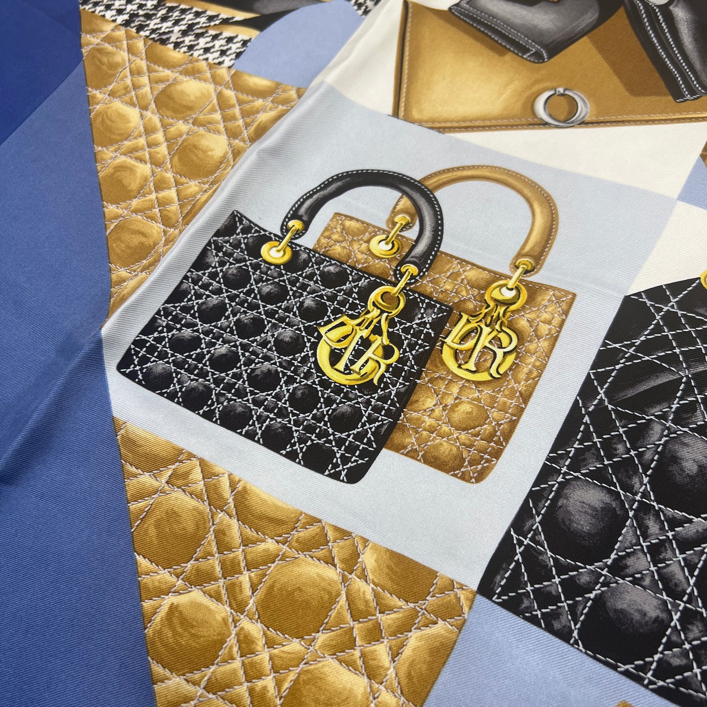 DIOR Lady Dior Handbag Pattern Silk Scarf [Pre-Owned]