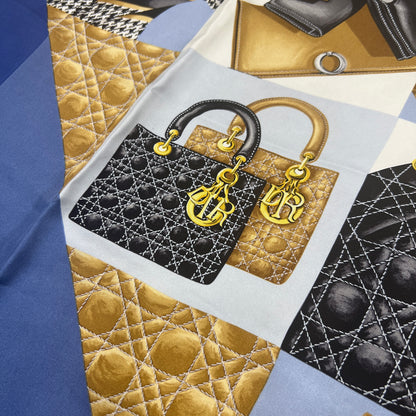 DIOR Lady Dior Handbag Pattern Silk Scarf [Pre-Owned]