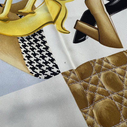 DIOR Lady Dior Handbag Pattern Silk Scarf [Pre-Owned]