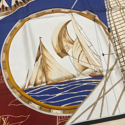 LV 1995 Limited Edition Nautical Theme Silk Scarf [Pre-owned]