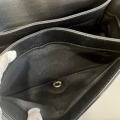CHANEL Black & Silver Le Boy Patent Leather Bag [Pre-Owned]