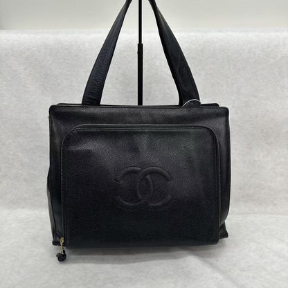 CHANEL キャビアレザー ショルダートート【中古】