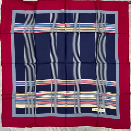 Saint Laurent Checkered Silk Scarf [Pre-Owned]